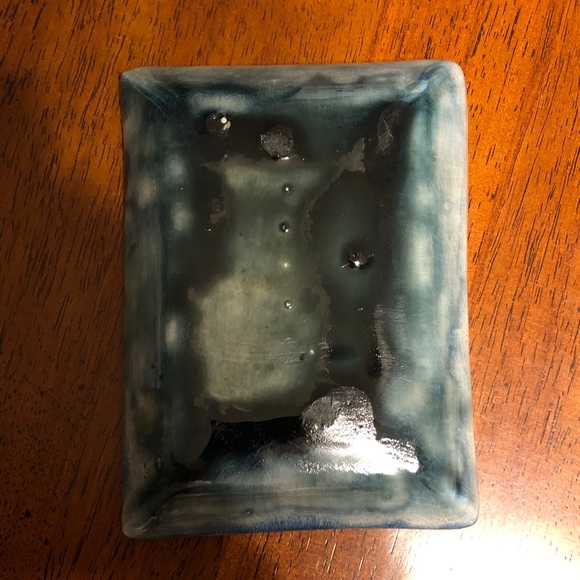 Estate Pottery Tray With Hand Painted Flowers - Picture 2 of 3